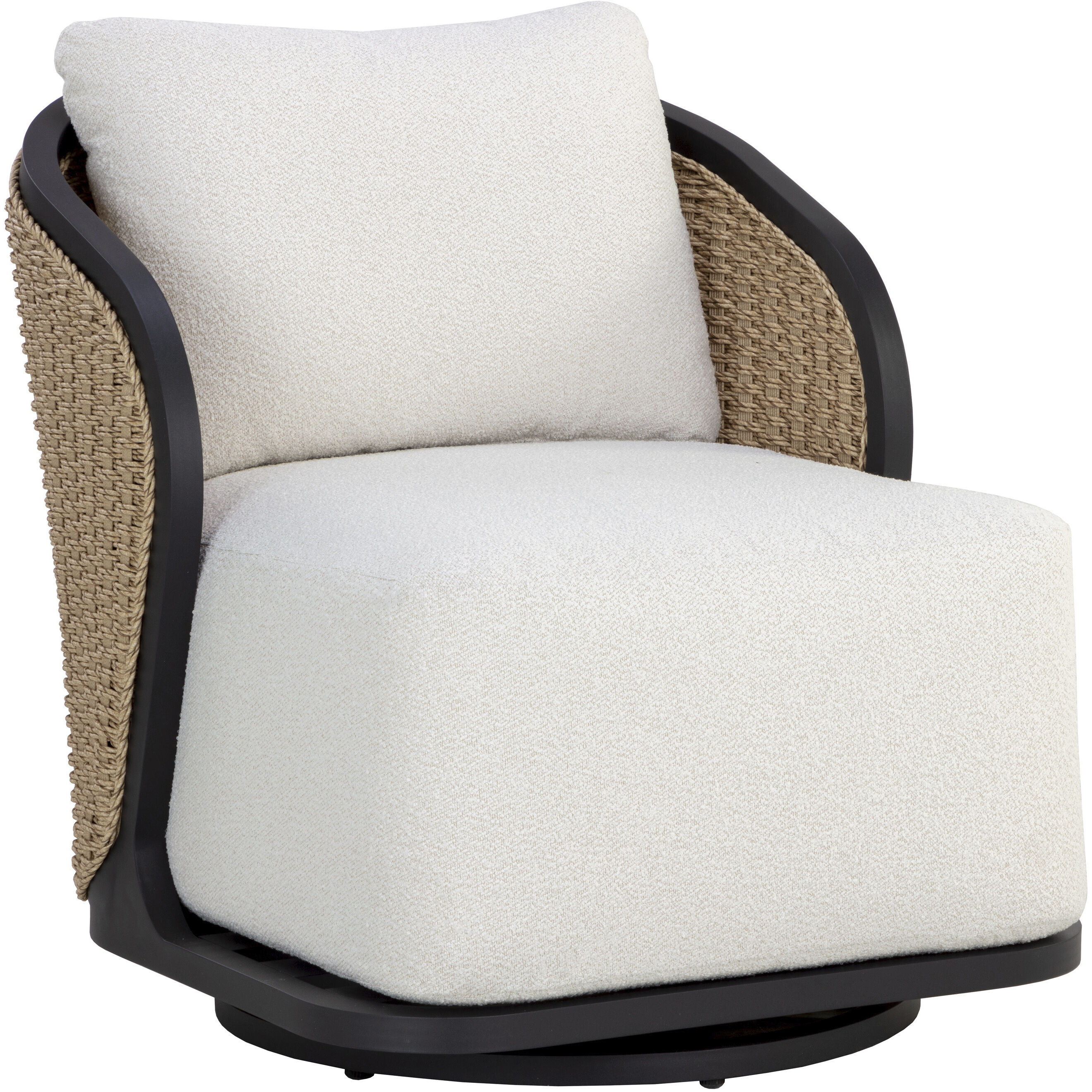 Bora Louis Cream Outdoor Swivel Lounge Chair, Swivel